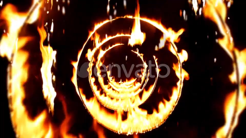 Flying Through Fire Circle Tunnel With Falling Flames Background Loop Videohive 22032679 Motion Graphics Image 7