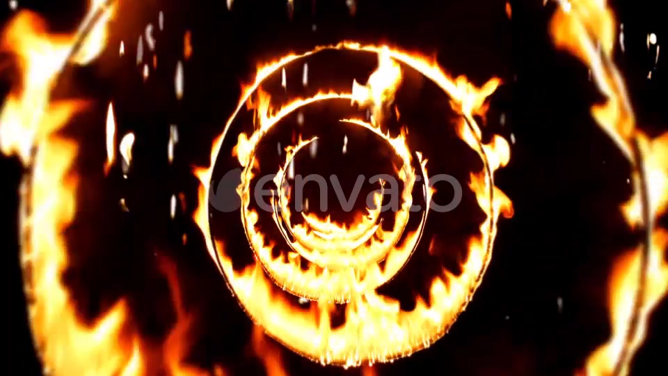 Flying Through Fire Circle Tunnel With Falling Flames Background Loop Videohive 22032679 Motion Graphics Image 8
