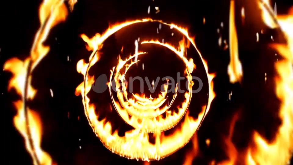Flying Through Fire Circle Tunnel With Falling Flames Background Loop Videohive 22032679 Motion Graphics Image 9