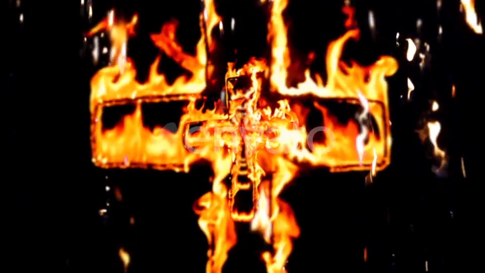 Flying Through Fire Cross Tunnel With Falling Flames Background Loop Videohive 22032783 Motion Graphics Image 10