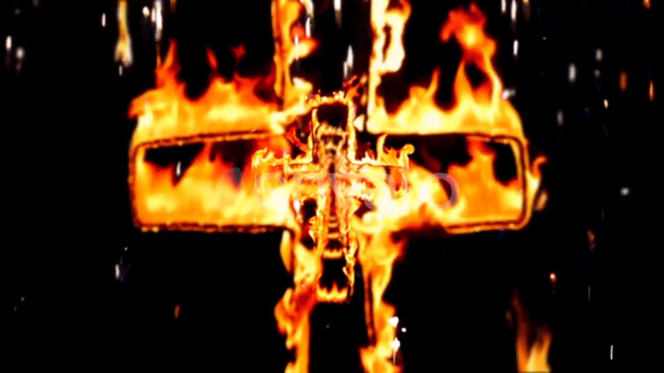 Flying Through Fire Cross Tunnel With Falling Flames Background Loop Videohive 22032783 Motion Graphics Image 5