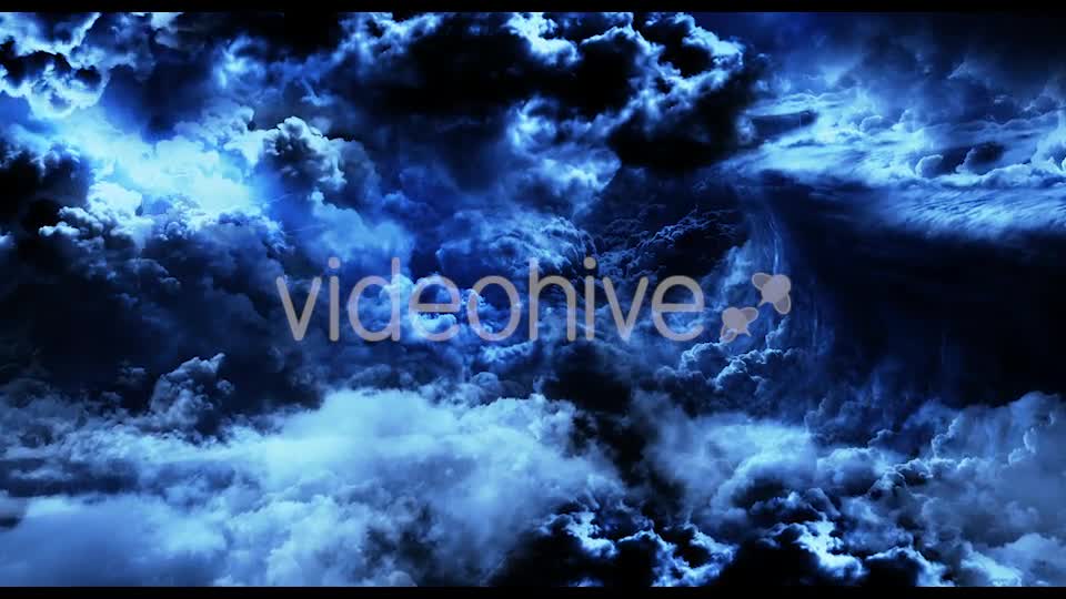 Flying Through Mysterious Dark Night Thunder Clouds Videohive 21523467 Motion Graphics Image 1