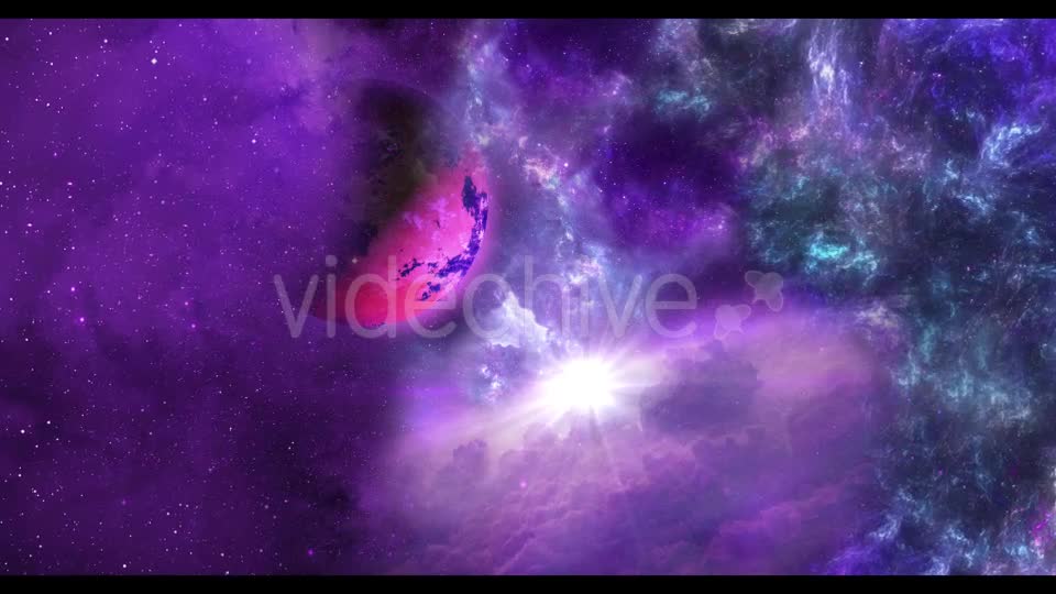 Flying Through Space Nebulae to the Planet and the Shine Star Videohive 20483978 Motion Graphics Image 1