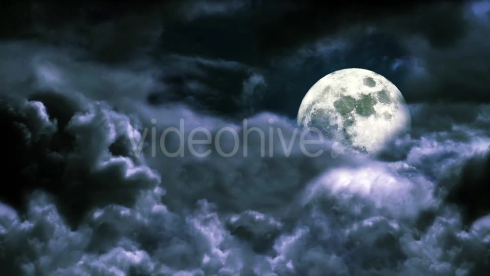 Flying Through the Clouds in the Night Sky with the Moon Videohive 20237131 Motion Graphics Image 2