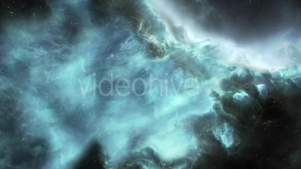 Flying Through the Distant Beautiful Blue Space Nebula Videohive 19521404 Motion Graphics Image 1