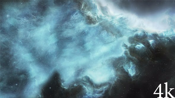 Flying Through the Distant Beautiful Blue Space Nebula - 19521404 Videohive Download