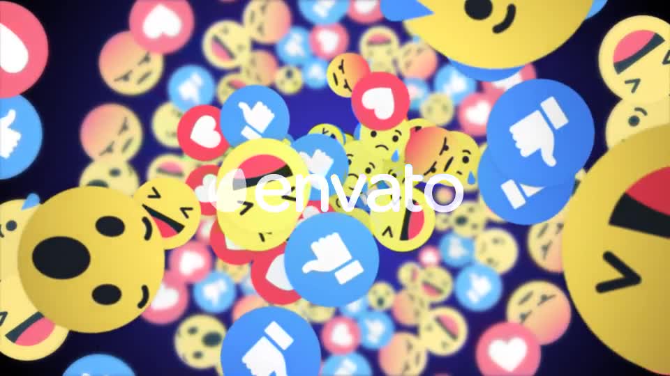 Four Falling Social Network Emoji (4 Videos) Videohive 22061678 Motion Graphics Image 1