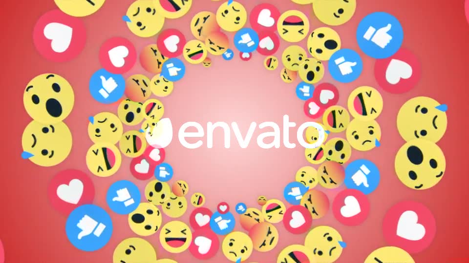 Four Falling Social Network Emoji (4 Videos) Videohive 22061678 Motion Graphics Image 2