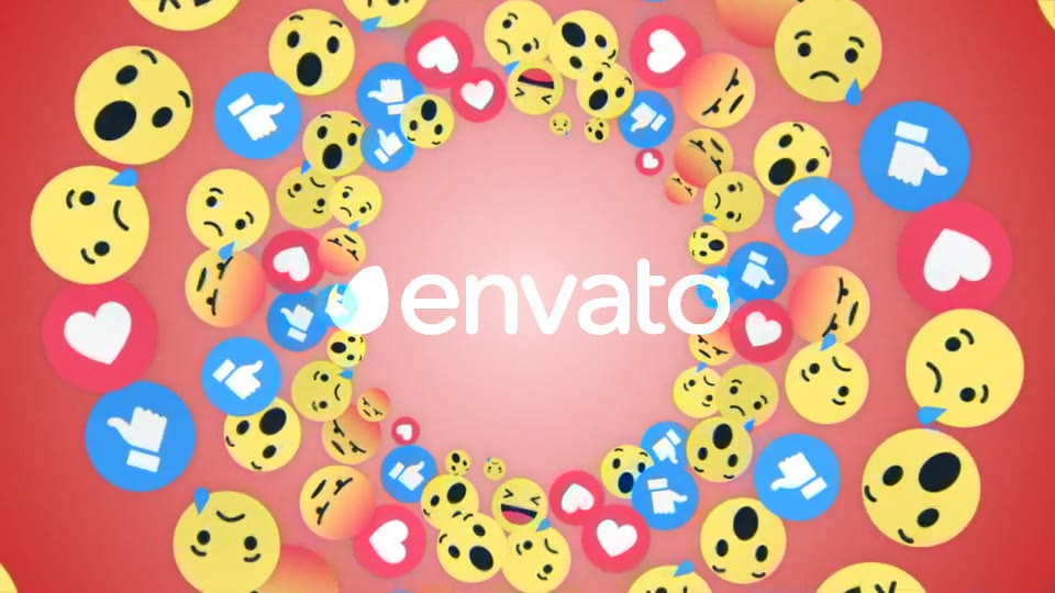 Four Falling Social Network Emoji (4 Videos) Videohive 22061678 Motion Graphics Image 3