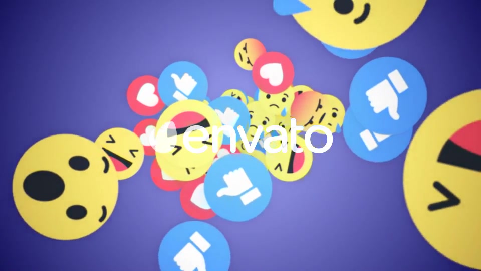 Four Falling Social Network Emoji (4 Videos) Videohive 22061678 Motion Graphics Image 5