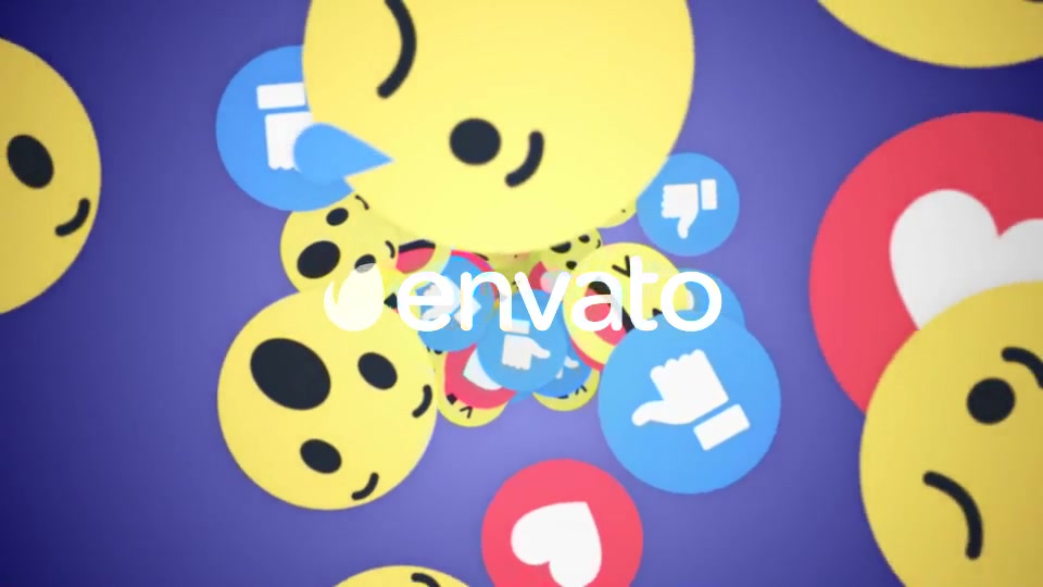 Four Falling Social Network Emoji (4 Videos) Videohive 22061678 Motion Graphics Image 6