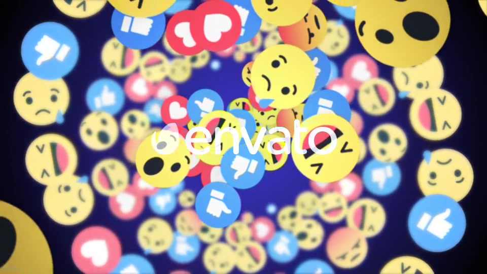 Four Falling Social Network Emoji (4 Videos) Videohive 22061678 Motion Graphics Image 8