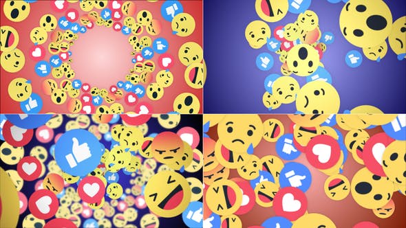 Four Falling Social Network Emoji (4 Videos) - Download 22061678 Videohive