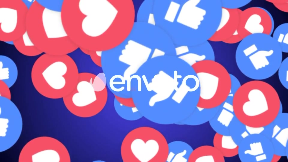 Four Falling Social Network Emoji: Like and Hearts with Alpha Channel (4 Videos)) Videohive 22074932 Motion Graphics Image 11