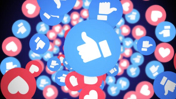 Four Falling Social Network Emoji: Like and Hearts with Alpha Channel (4 Videos)) - Download 22074932 Videohive