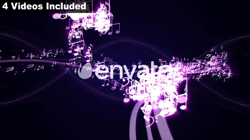 Four Musical Note Background, (4 Videos) Videohive 22099870 Motion Graphics Image 1