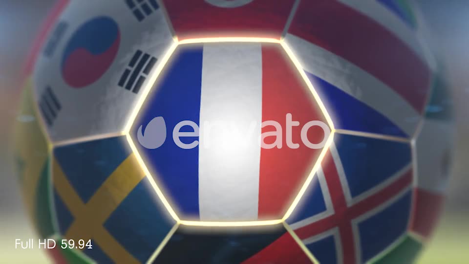 France Flag on a Soccer Ball Football Fly with Particles Videohive 21869149 Motion Graphics Image 10