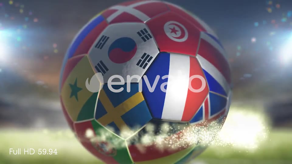 France Flag on a Soccer Ball Football Fly with Particles Videohive 21869149 Motion Graphics Image 2