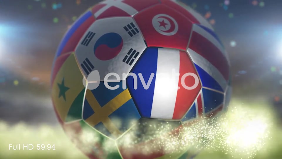 France Flag on a Soccer Ball Football Fly with Particles Videohive 21869149 Motion Graphics Image 3