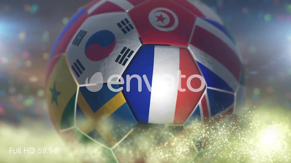France Flag on a Soccer Ball Football Fly with Particles Videohive 21869149 Motion Graphics Image 4