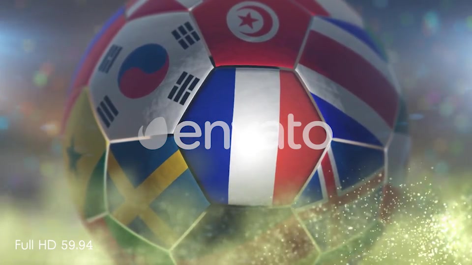 France Flag on a Soccer Ball Football Fly with Particles Videohive 21869149 Motion Graphics Image 5