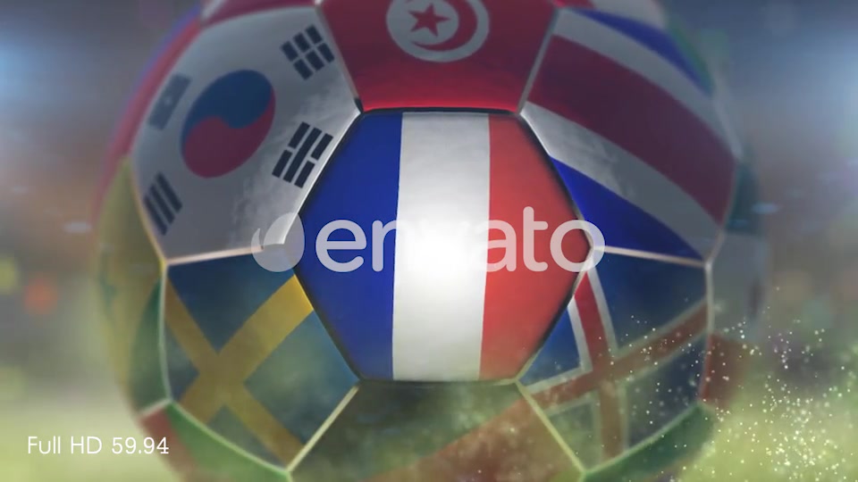 France Flag on a Soccer Ball Football Fly with Particles Videohive 21869149 Motion Graphics Image 6