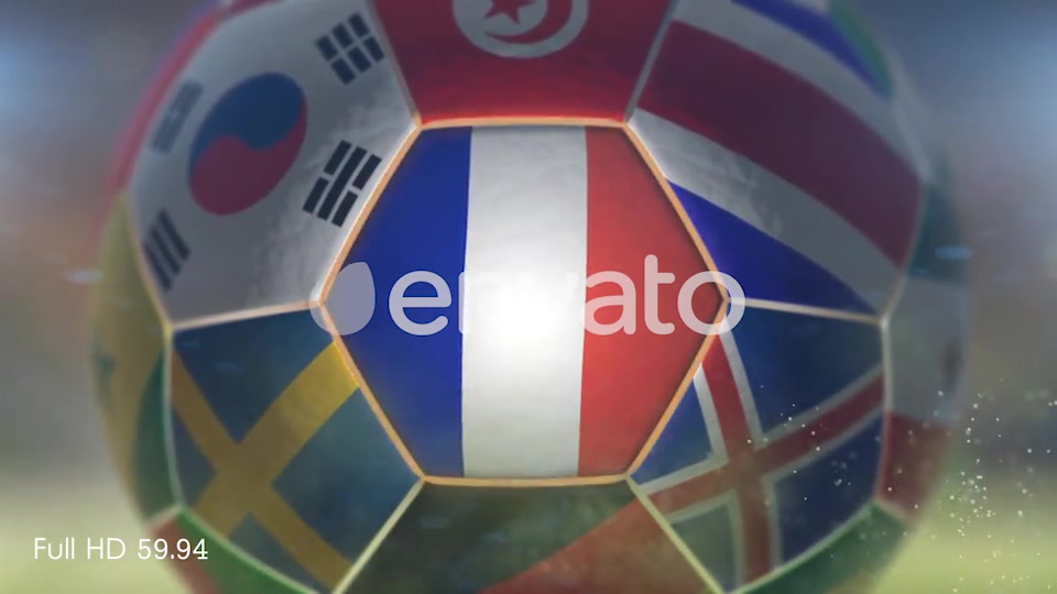 France Flag on a Soccer Ball Football Fly with Particles Videohive 21869149 Motion Graphics Image 7