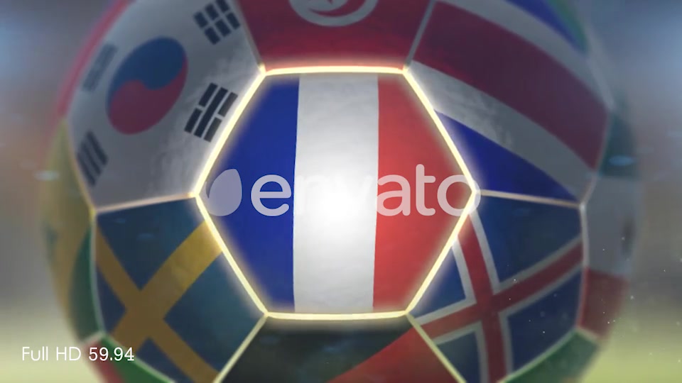 France Flag on a Soccer Ball Football Fly with Particles Videohive 21869149 Motion Graphics Image 8