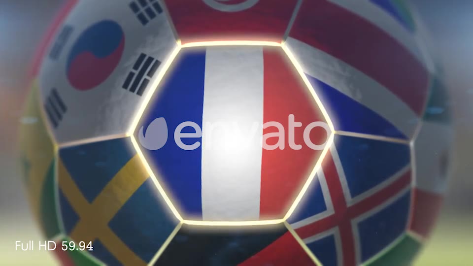 France Flag on a Soccer Ball Football Fly with Particles Videohive 21869149 Motion Graphics Image 9
