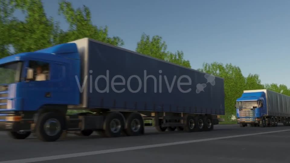 Freight Semi Trucks Convoy Videohive 20004964 Motion Graphics Image 1