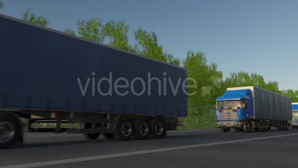 Freight Semi Trucks Convoy Videohive 20004964 Motion Graphics Image 2