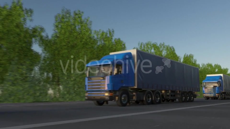 Freight Semi Trucks Convoy Videohive 20004964 Motion Graphics Image 4