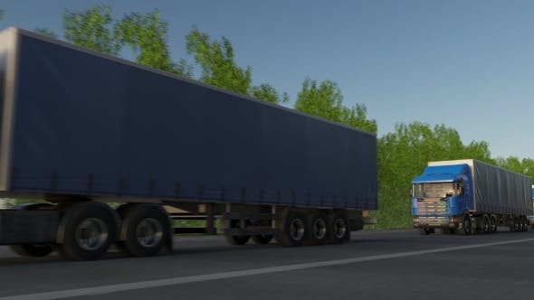 Freight Semi Trucks Convoy - Download Videohive 20004964