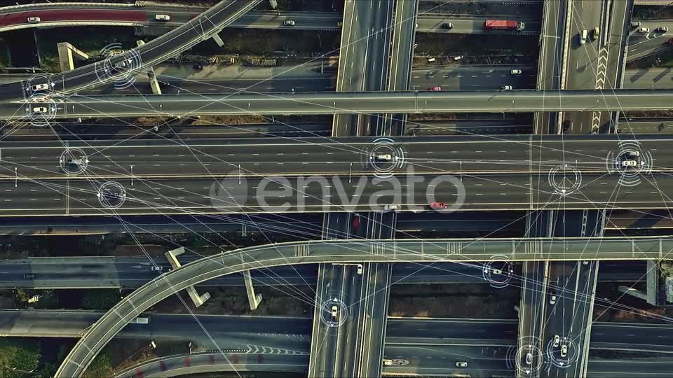 Futuristic Autonomous Driverless Cars on the Elevated Expressway Videohive 23326101 Motion Graphics Image 1