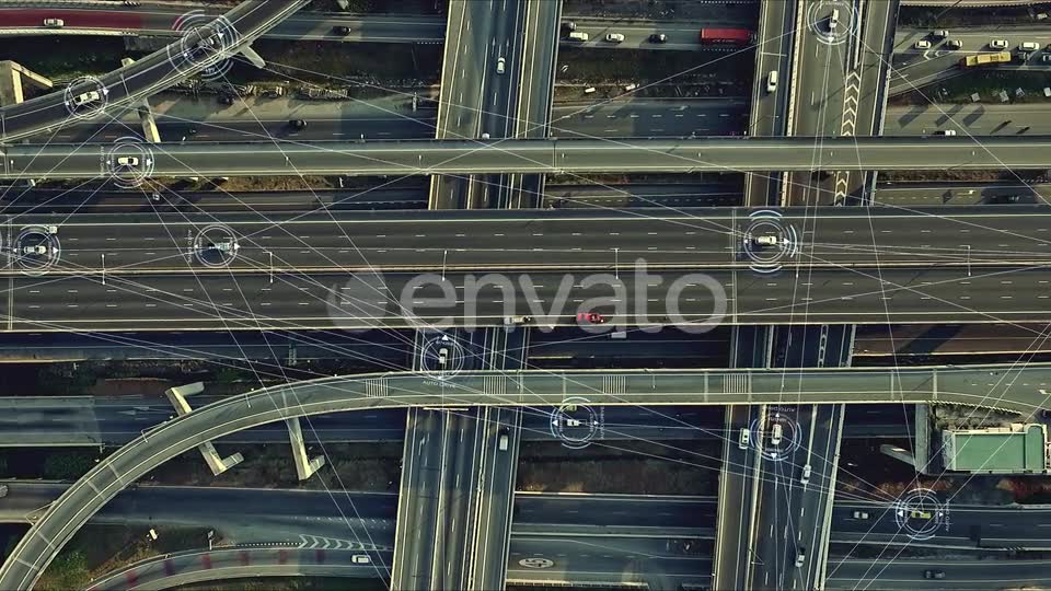 Futuristic Autonomous Driverless Cars on the Elevated Expressway Videohive 23326101 Motion Graphics Image 2