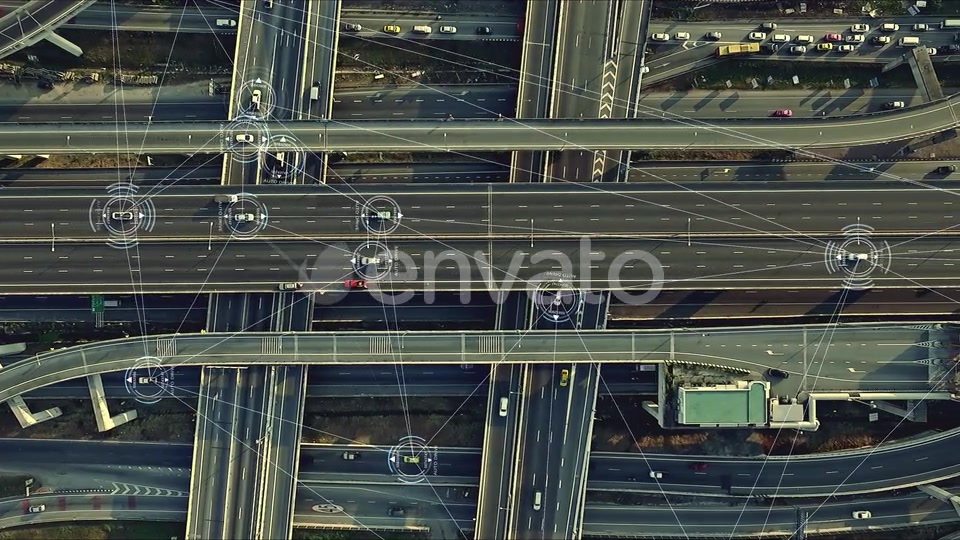 Futuristic Autonomous Driverless Cars on the Elevated Expressway Videohive 23326101 Motion Graphics Image 4