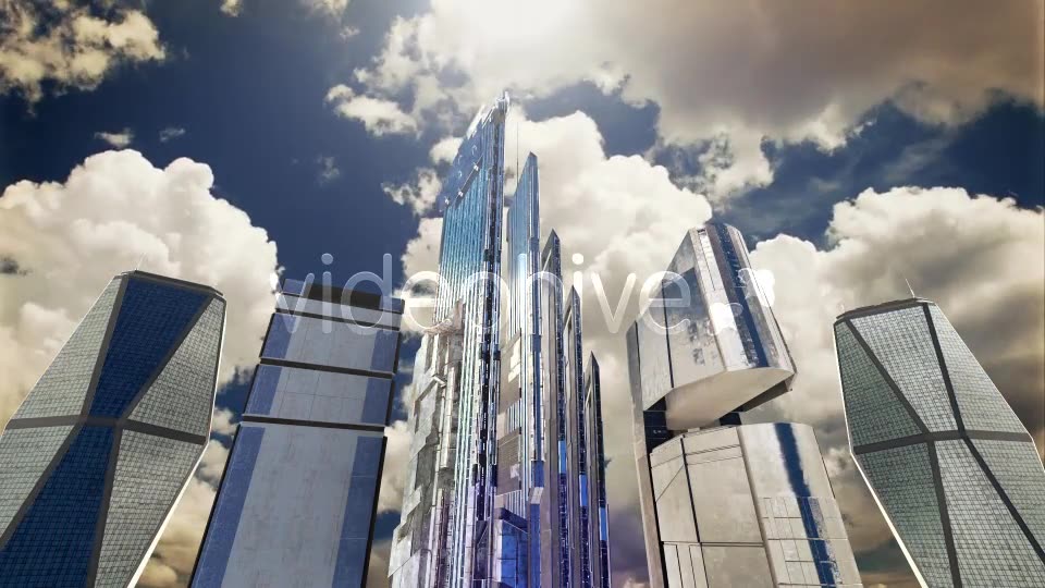 Futuristic City. Skyscrapers, Sky, Clouds and Sun Videohive 13409971 Motion Graphics Image 8