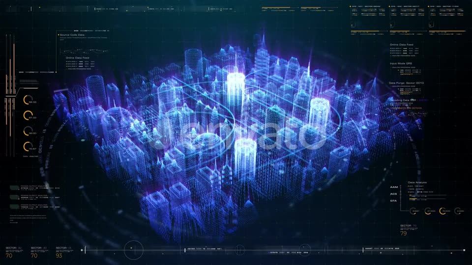 Futuristic Holographic Digital Matrix City HUD 01 Videohive 24268380 Motion Graphics Image 2