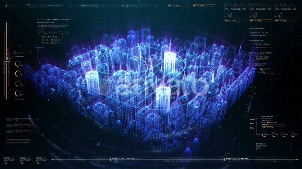 Futuristic Holographic Digital Matrix City HUD 01 Videohive 24268380 Motion Graphics Image 4