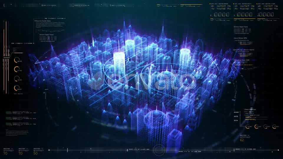 Futuristic Holographic Digital Matrix City HUD 01 Videohive 24268380 Motion Graphics Image 9