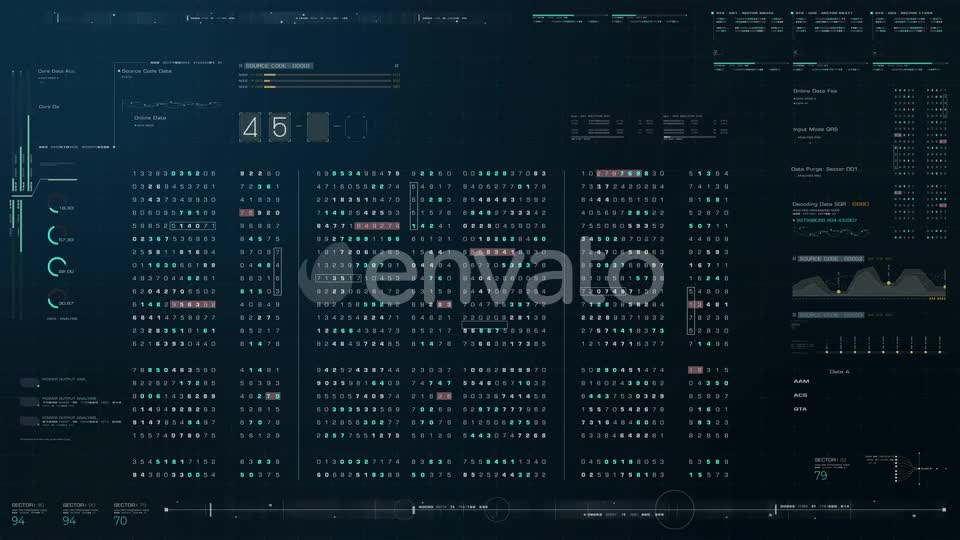 Futuristic Source Code Digital Data Telemetry Display Videohive 23818898 Motion Graphics Image 1