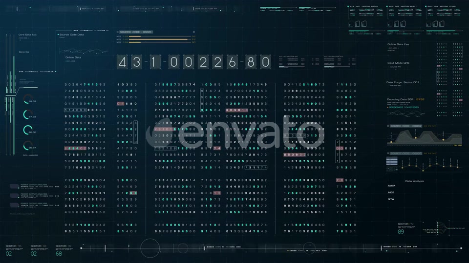 Futuristic Source Code Digital Data Telemetry Display Videohive 23818898 Motion Graphics Image 6