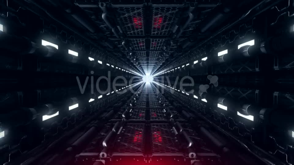 Futuristic Tunnel of Pipes and Neon Lamps Videohive 19962817 Motion Graphics Image 1