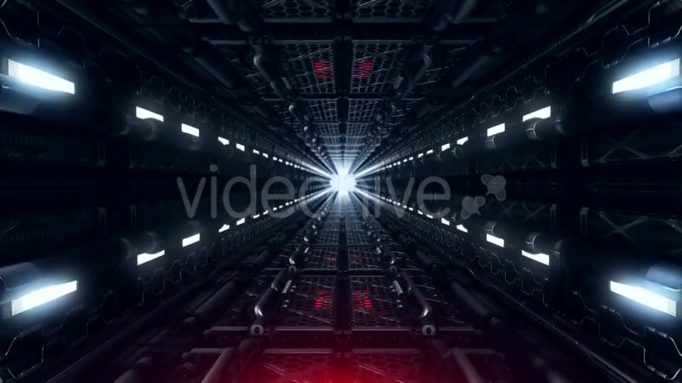 Futuristic Tunnel of Pipes and Neon Lamps Videohive 19962817 Motion Graphics Image 2