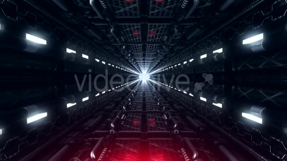 Futuristic Tunnel of Pipes and Neon Lamps Videohive 19962817 Motion Graphics Image 7