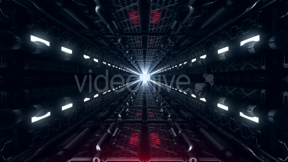 Futuristic Tunnel of Pipes and Neon Lamps Videohive 19962817 Motion Graphics Image 9