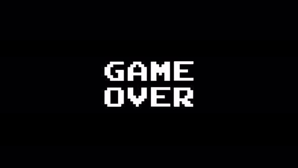 GAME OVER Glitch Text (3 Versions with Alpha) - Download 22847216 Videohive