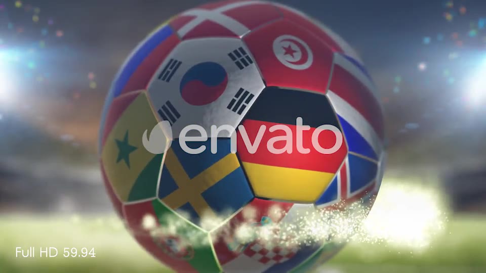 Germany Flag on a Soccer Ball Football Fly with Particles Videohive 21863623 Motion Graphics Image 2