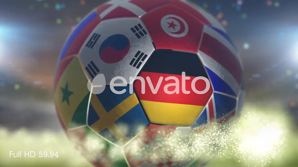 Germany Flag on a Soccer Ball Football Fly with Particles Videohive 21863623 Motion Graphics Image 3