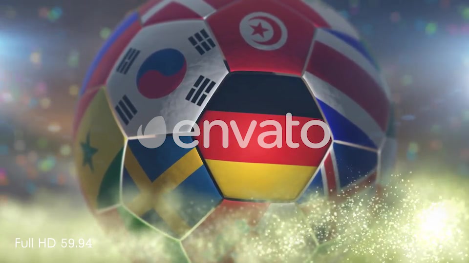 Germany Flag on a Soccer Ball Football Fly with Particles Videohive 21863623 Motion Graphics Image 4